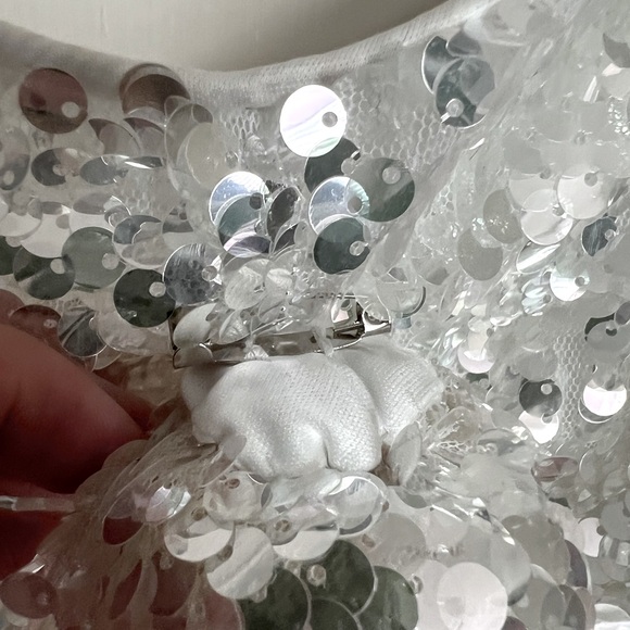 WAYF X Jourdan Sloane Silver Sequins Tube Top Size S - Picture 7 of 8